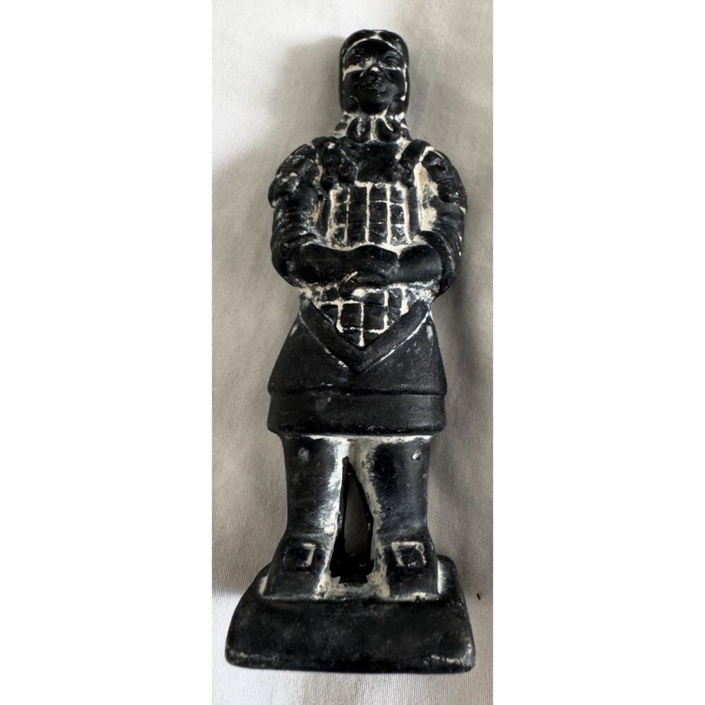 Vintage Style Black Figurine Statue Folk Art Colonial Woman Decor Made China